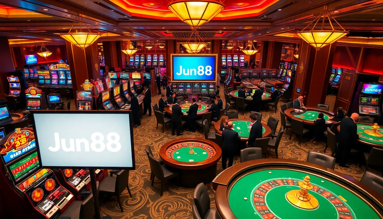 Experience the excitement of Jun88 with vibrant casino games, tables, and dynamic players.