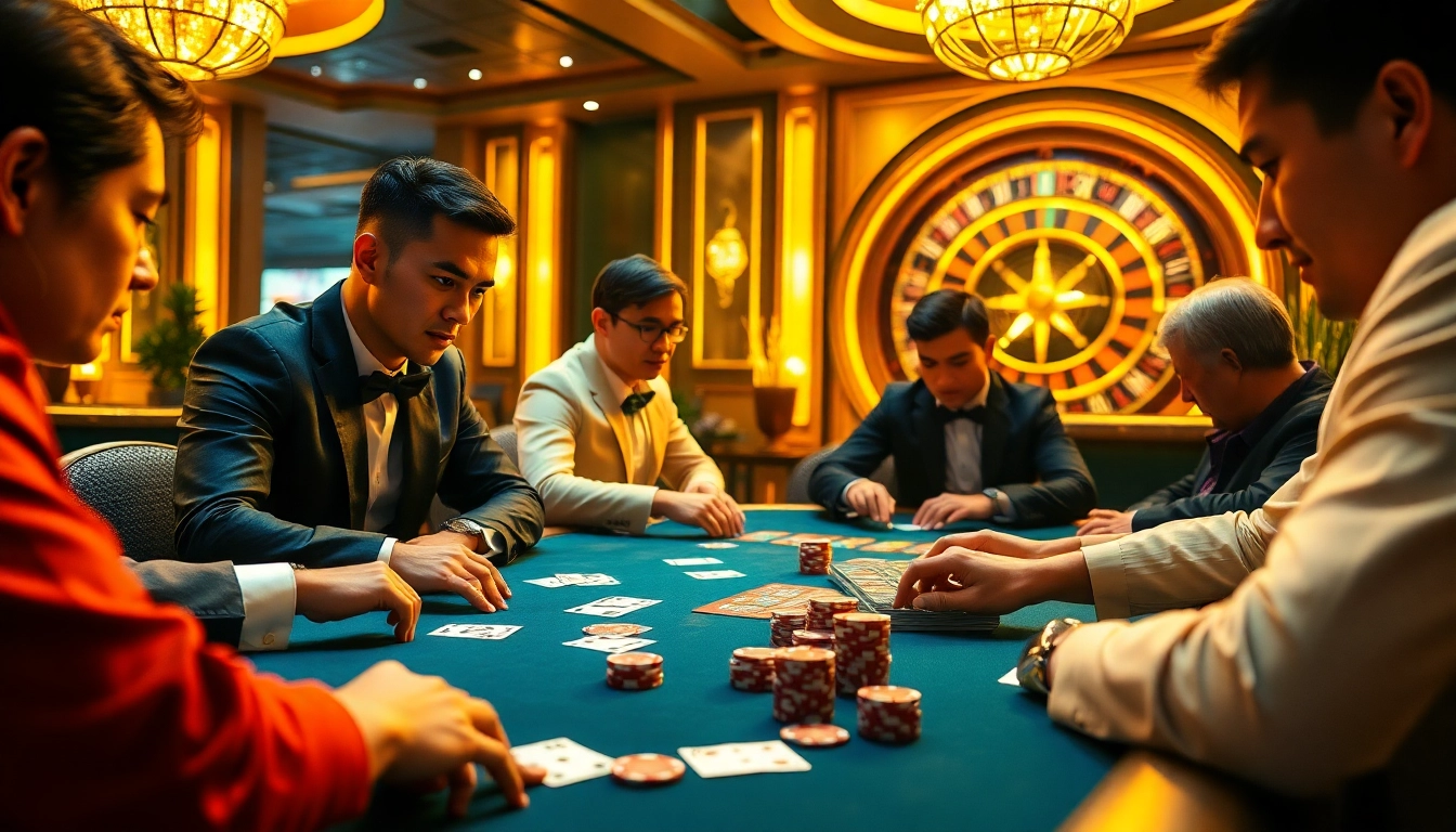 Enhance your strategy with expert insights on nhan dinh keo nha cai at a bustling poker table.