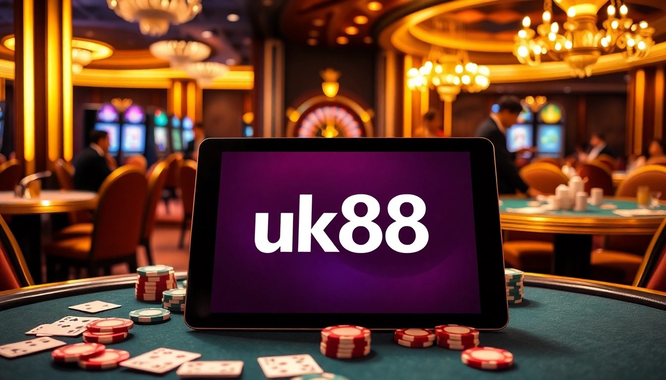 Experience high-stakes excitement at uk88 casino with dynamic gaming tables and vibrant slot machines.