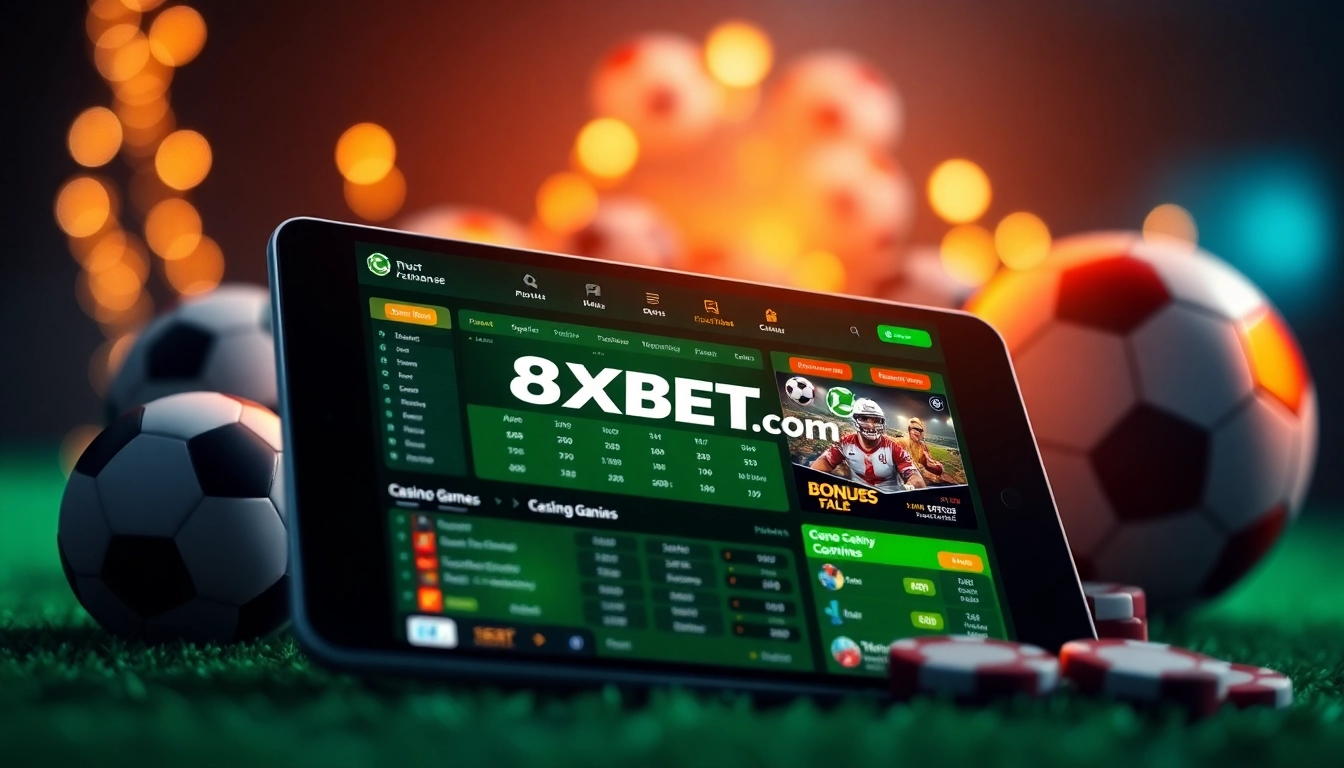 Explore the engaging betting interface of 8xbet.com.se, showcasing live sports odds and casino games.