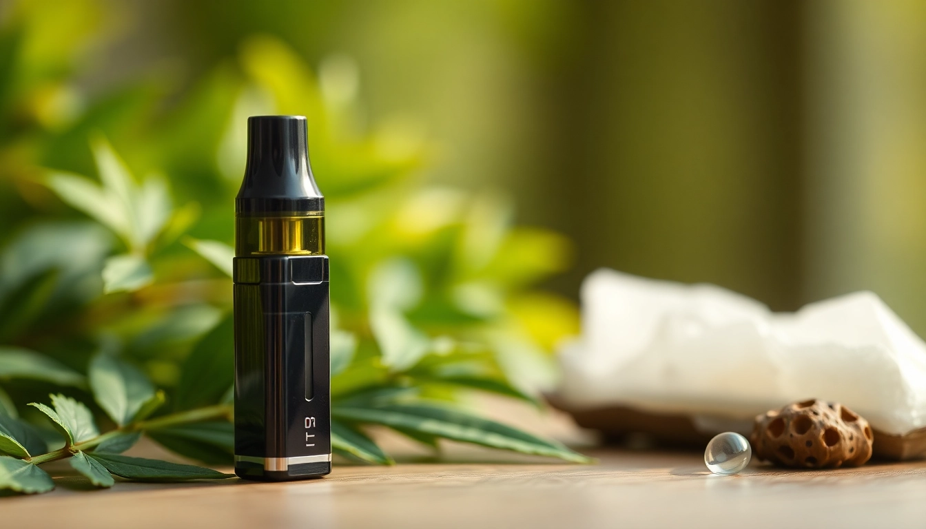 Buy DMT online with a beautifully showcased DMT vape cartridge in an inviting setting.