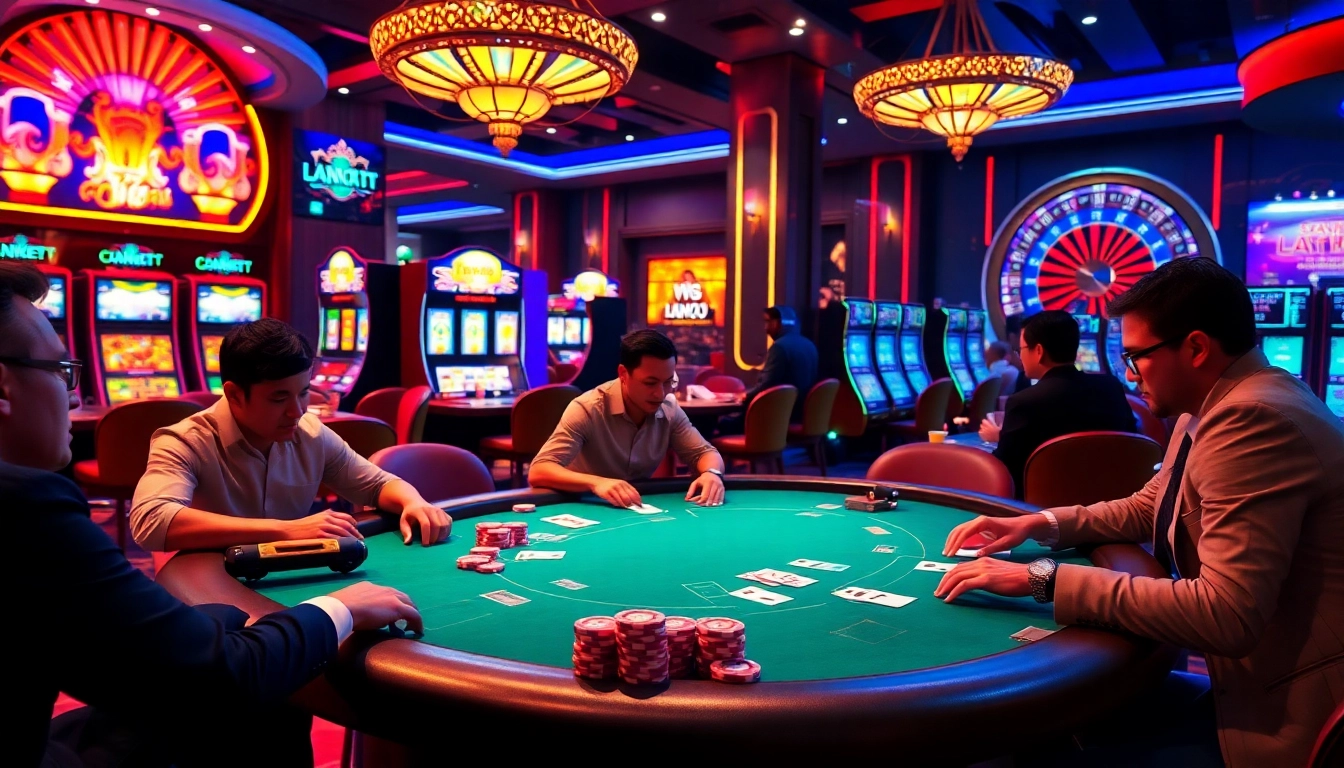 Experience the thrill of gambling at NK88 with vibrant casino visuals.