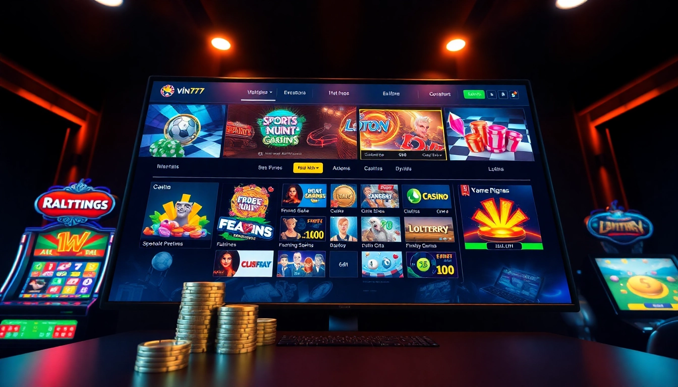 Discover the world of interactive gaming at vin777.gb.net, showcasing diverse games in a luxurious digital environment.