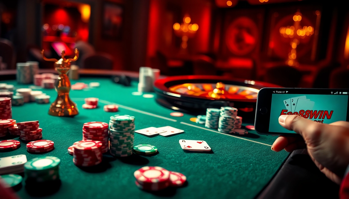 Engaged players at a luxury casino table featuring the ee88win.net interface while placing bets.